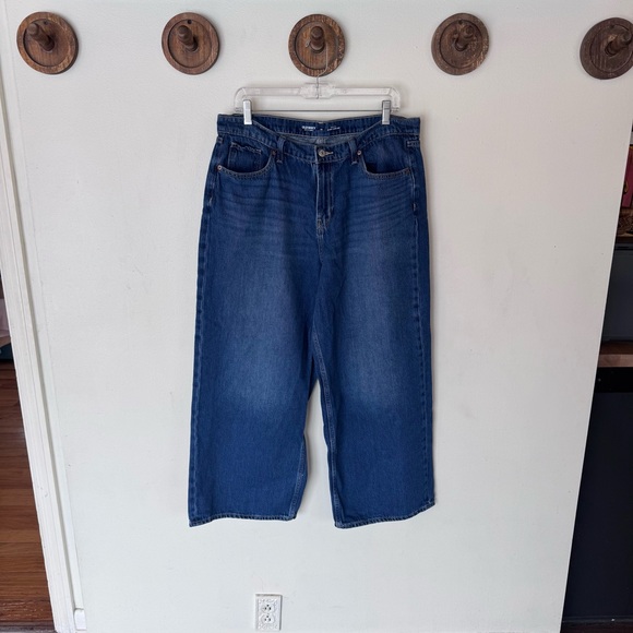 Old Navy Denim - Old navy drapery denim high rise baggy Wide-Leg Denim Jeans size 14